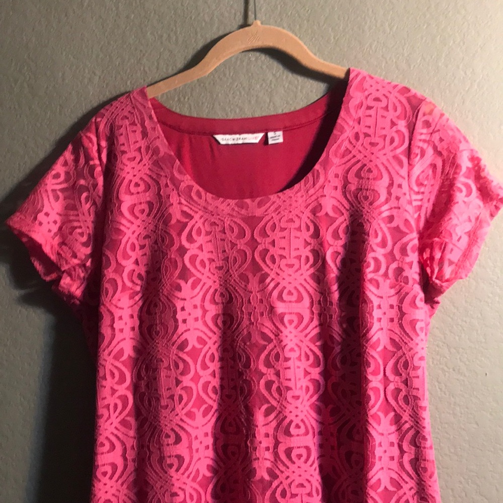 Issacmizarh live lined ace dark pink top